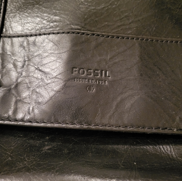 FOSSIL laptop bag genuine black leather - Picture 4 of 14